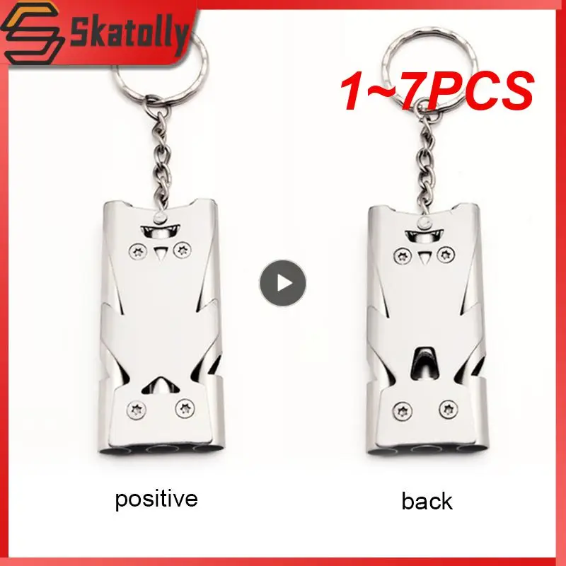 

1~7PCS Double Pipe Whistle Pendant Keychain High Decibel Outdoor Survival Emergency Whistle Camping Tool Multifunction Whistle
