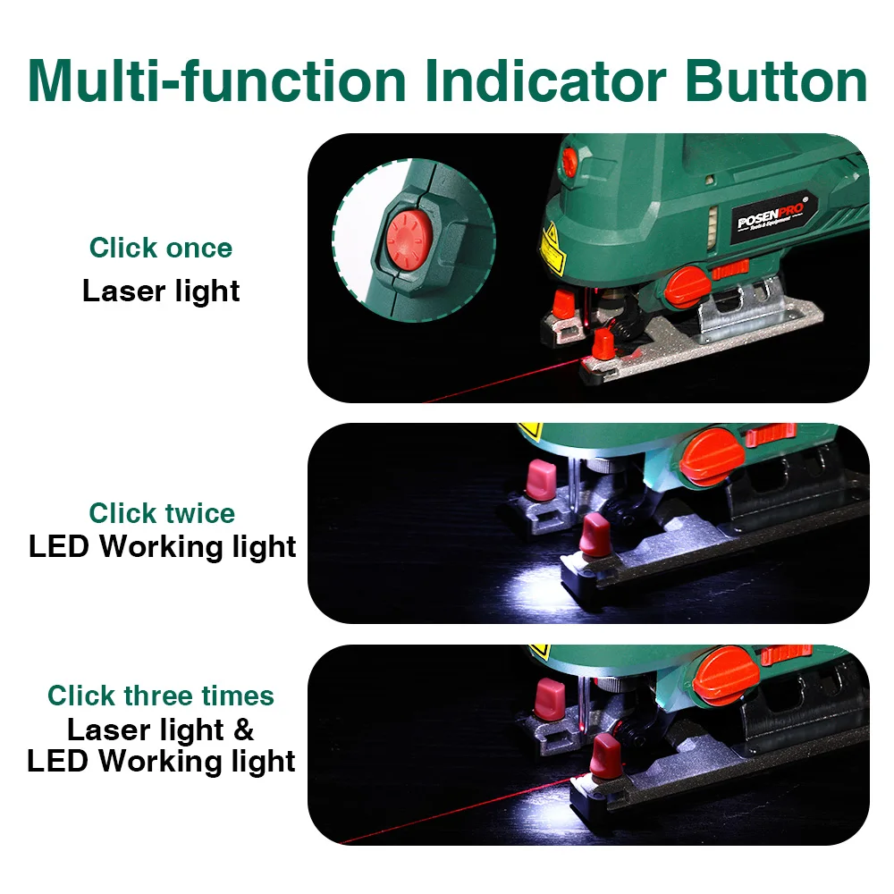 800W JIG SAW Electric Circular Saw Multi-Functional Woodworking/Steelworking Handheld Saw with Bevel Cutting Capability