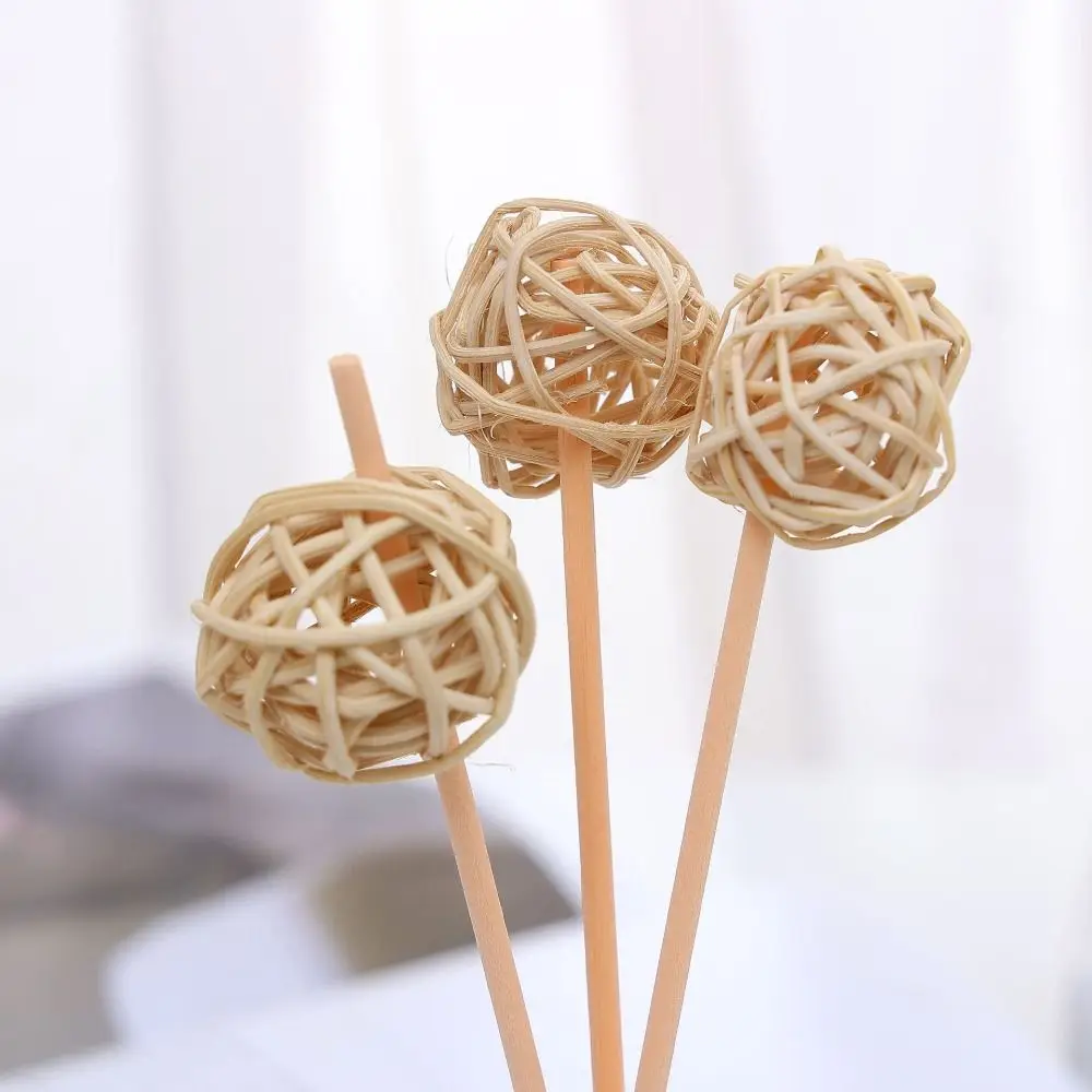 Handmade No Fire Fragrance Rattan Weaving Home Decoration Rattan Ball Aroma Diffuser Sepaktakraw Aromatherapy Supplies Reed Diffuser Stick Wood Scent Diffuser Aroma Diffuser Sticks Fragrance Diffuser Refill Stick Rattan Ball Decorations