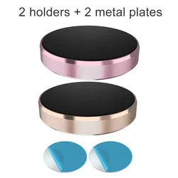 Universal Magnetic Phone Car Holder with Dashboard & Wall Mount Capability (Rose Gold and Gold)