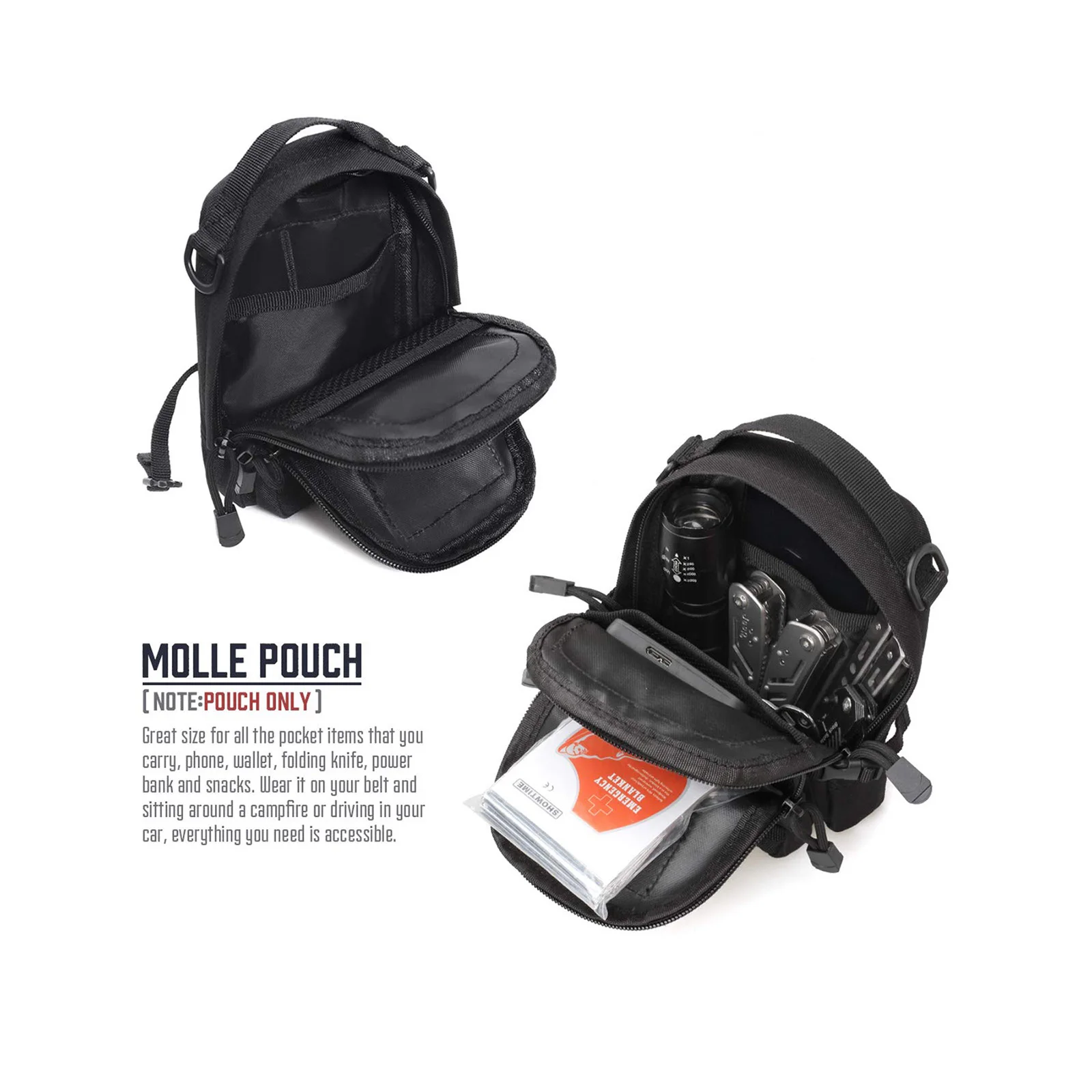 Compact Polyester Tactical Waist Bag for Hiking and Camping