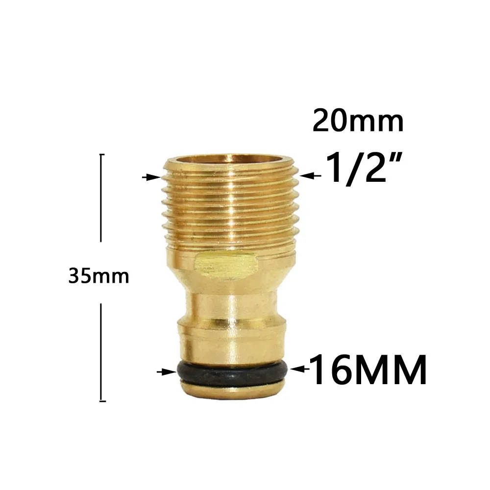 Irrigation Garden Hose Connector Brass 1/2" 3/4" 5/8" 1" Water Tube Stop Fitting Water Gun Nipple Watering Tap Pipe Coupler 2