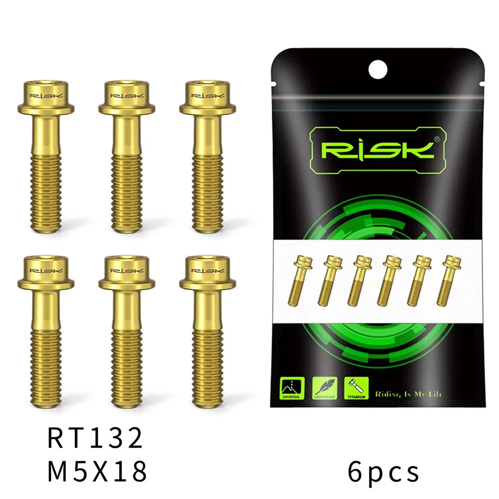 

6pcs M5x16mm/18mm Titanium Alloy Stem Screw Handlebar Screws Front Fork Fixing Screw Bicycle Parts Accessories