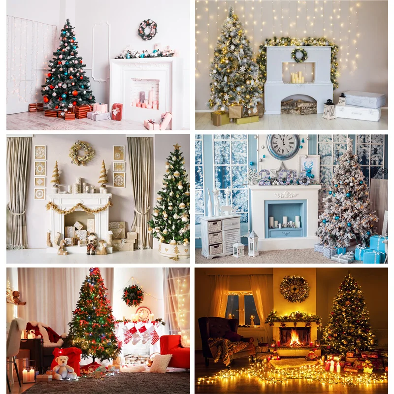 

SHENGYONGBAO Christmas Indoor Theme Photography Background Fireplace Portrait Backdrops For Photo Studio Props YXSD-02