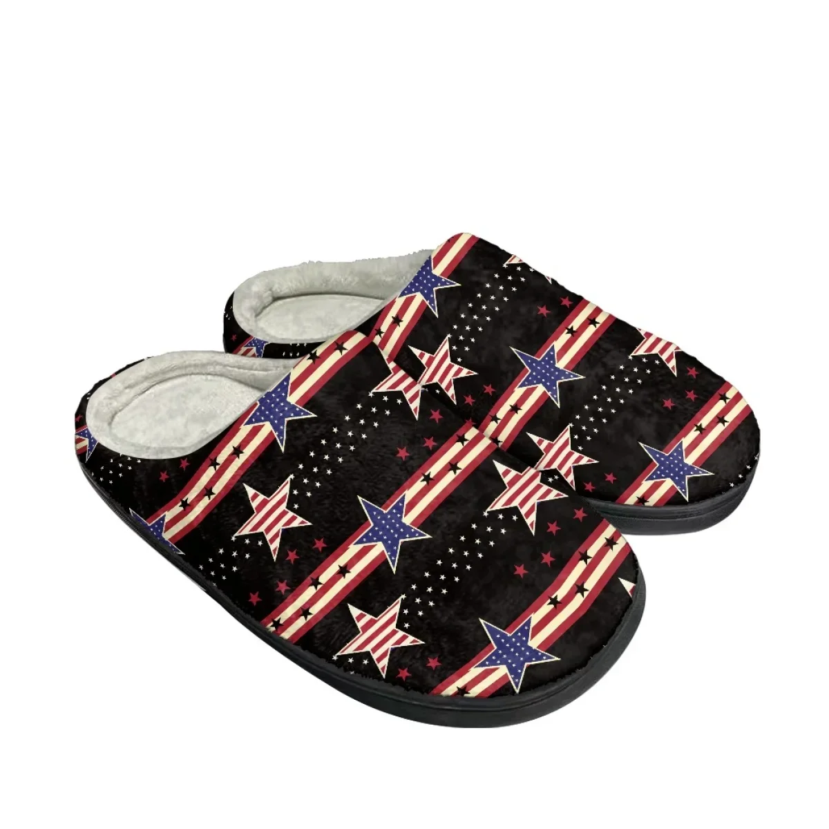 Fashion America Design Men Cotton Slippers Non-Slip Floor Indoor Women's Slides Casual Comfortable House Flats Slippers Zapatos