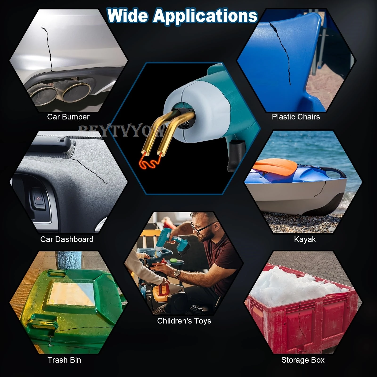 Cordless Plastic Welder Gun Compatible with Makita 18V Battery with 600PCs Hot S