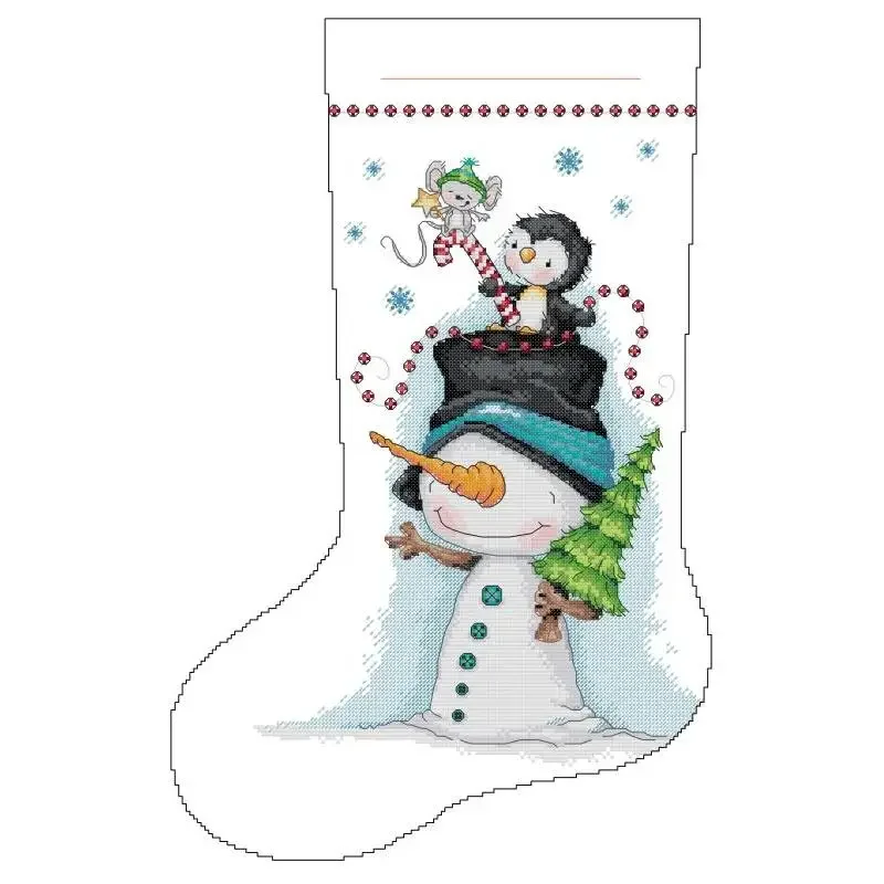 Festive Cartoon Pattern Cross Stitch Kit - DIY Embroidery Home Decor Gift Set