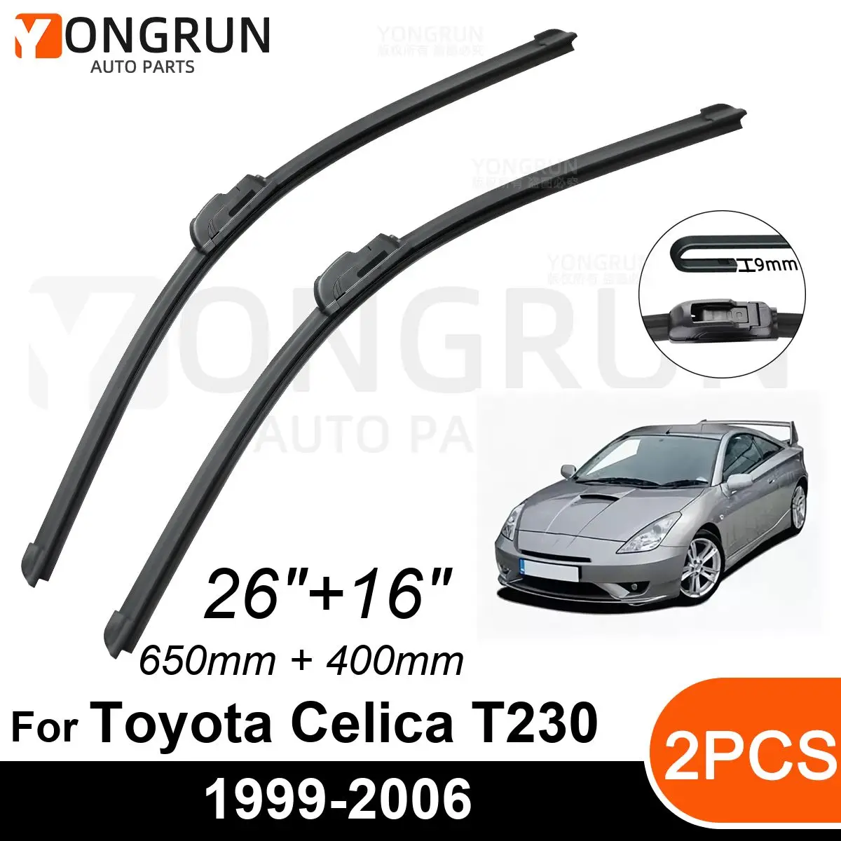 

Стеклоочистители для Toyota Celica T230 1999-2006, 26 + 16 дюймов