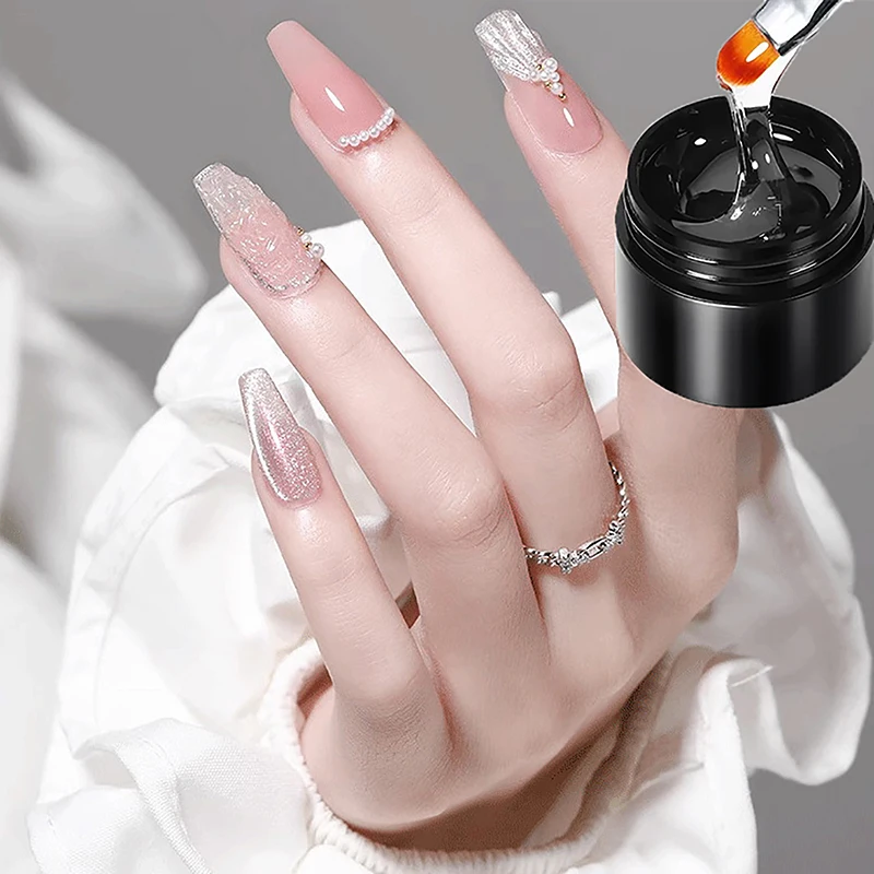 Rhinestones Glue Gel Set Mirror Nail Powder Solid Patch Glue Transparent Adhensive Gel Reinforcement