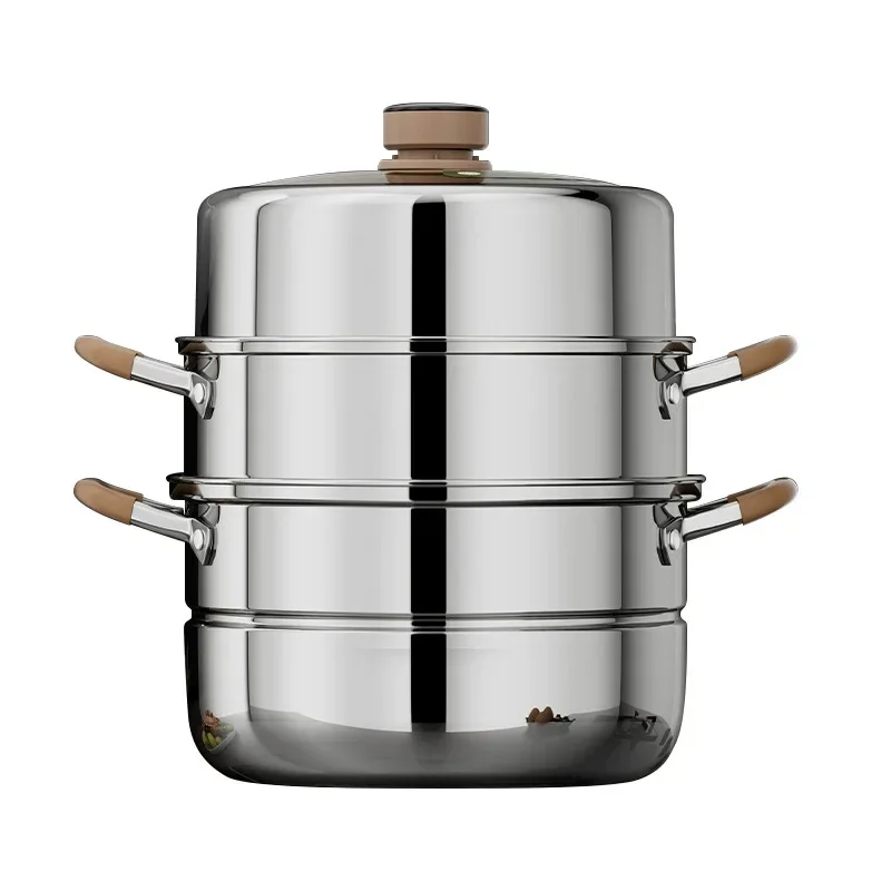 316 stainless steel steamer food grade timing steamer household thickened drawer large capacity multi-layer stea