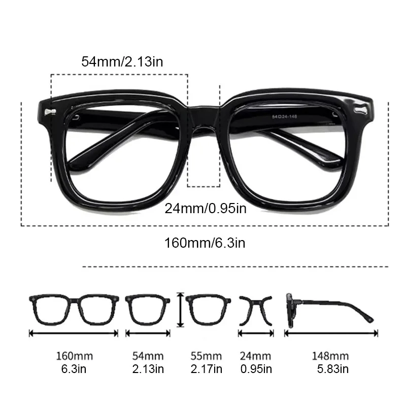 Fashionable Oversized Women's Eyeglasses with Thick Frames