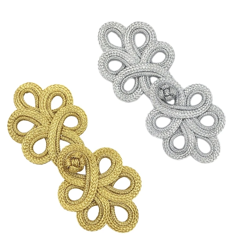 

Gold Wire Chinese Cheongsam Button Handmade Knot Fastener Closures for Sewing