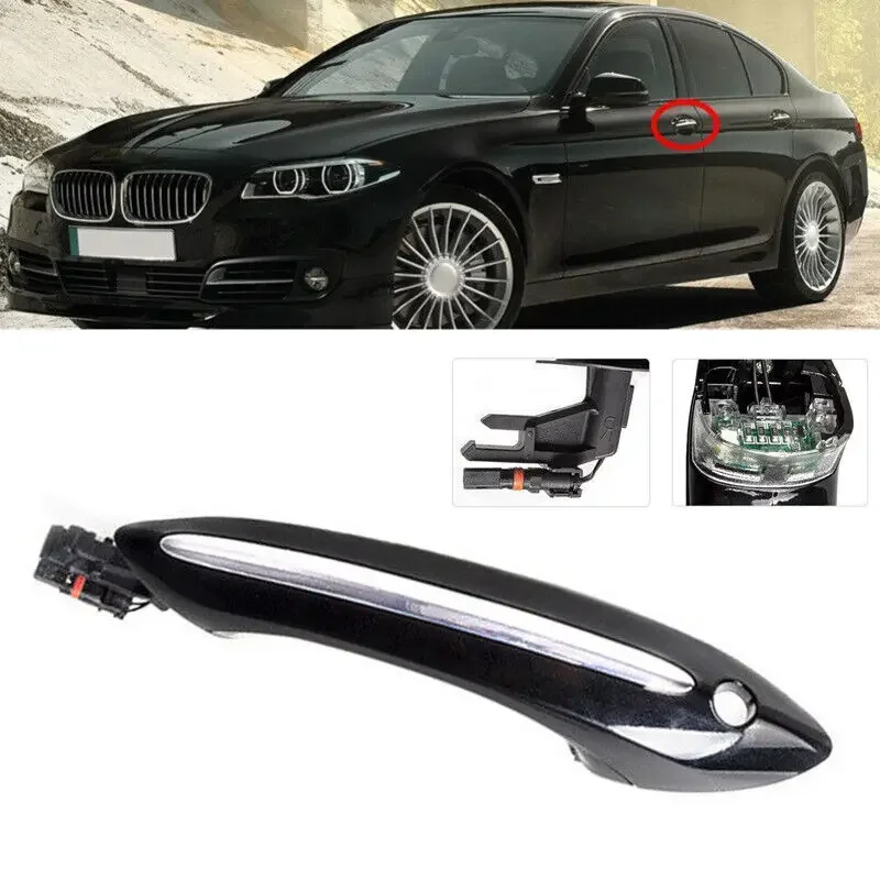 

For BMW 5 6 7 Series F07 F10 F11 F06 F12 F13 F01 F02 Black Outer Outside Exterior Front Rear Left Right Door Handle 51217231931