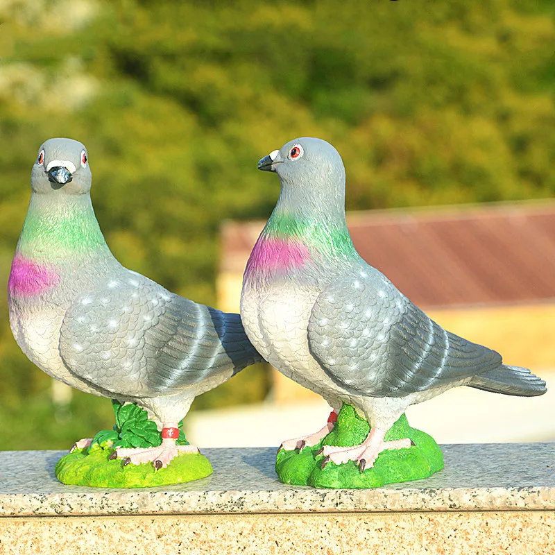 Resin pigeon miniature landscape ornament white pigeon bird model