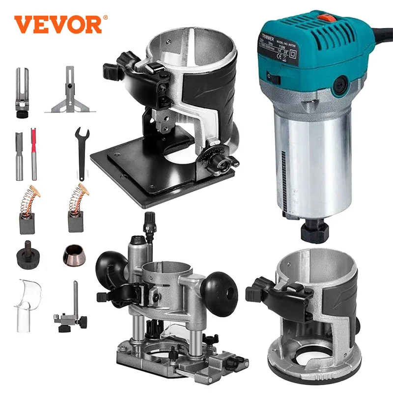 Vevor Wood Router Wood Trimmer Machine Electric Hand Trimmer 30000Rpm Power Carpenteria Tool Lavorazione Del Legno Taglio Scanalatura Intaglio