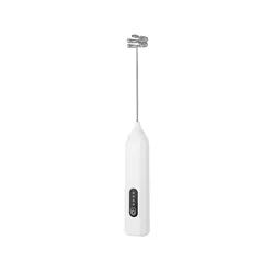 Rechargeable Handheld Electric Milk Frother and Mixer (White)