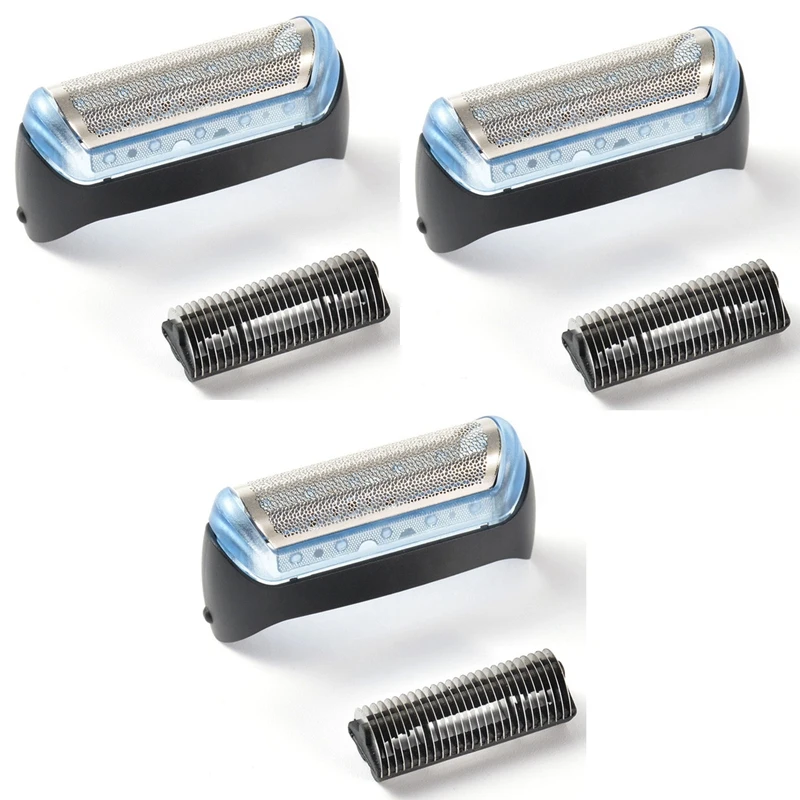 

3 Pcs Electric Mesh Durable Shaver Foil Head Parts For Braun 10B/20B Model 180 190 170 1775 1735