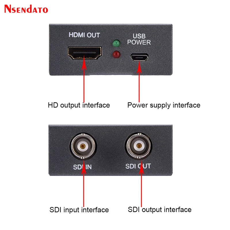 SDI to HDMI HDMI to SDI Converter Adapter Mini 3G HD SD-SDI Video Micro Converter with Audio Auto Format Detection for Camera TV