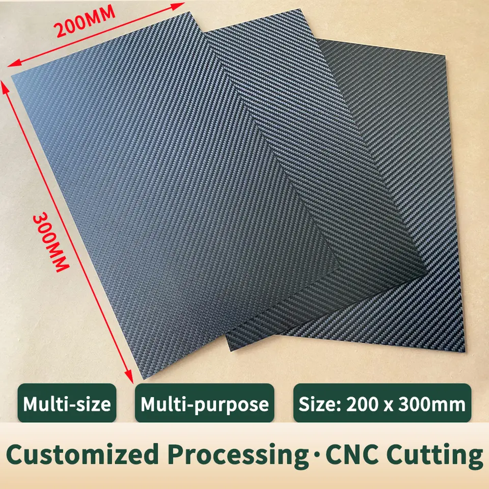 1pcs 200x300mm 3k Carbon Fiber Board Plate&Sheet Thickness 0.5 1.0 1.5 2.0 2.5 3.0 4.0 5.0 6.0mm Pure Carbon Composite Material image 2