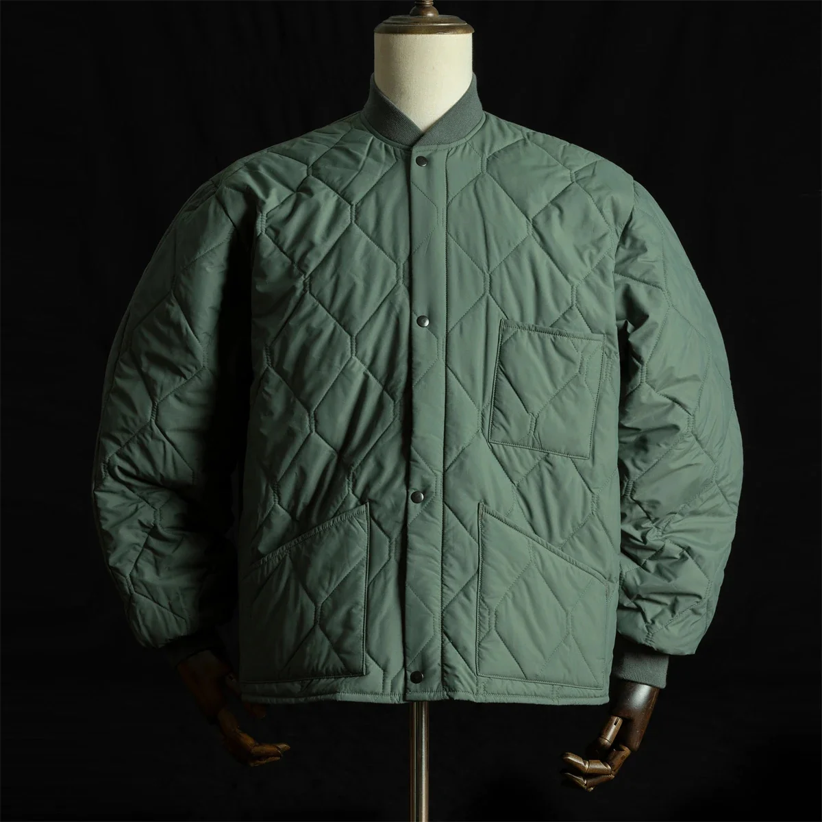 

Red Tornado Quilted CWU 9/P Jacket Military Style Men's Liner Coat Sage Green