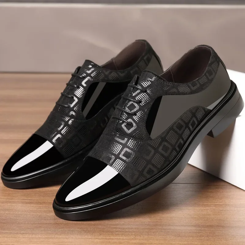 Luxury Dress Shoes for Men 2023 Spring Autumn Fashion Formal Suit Shoes Man Brand PU Leather Wedding Party Style Men's Shoes