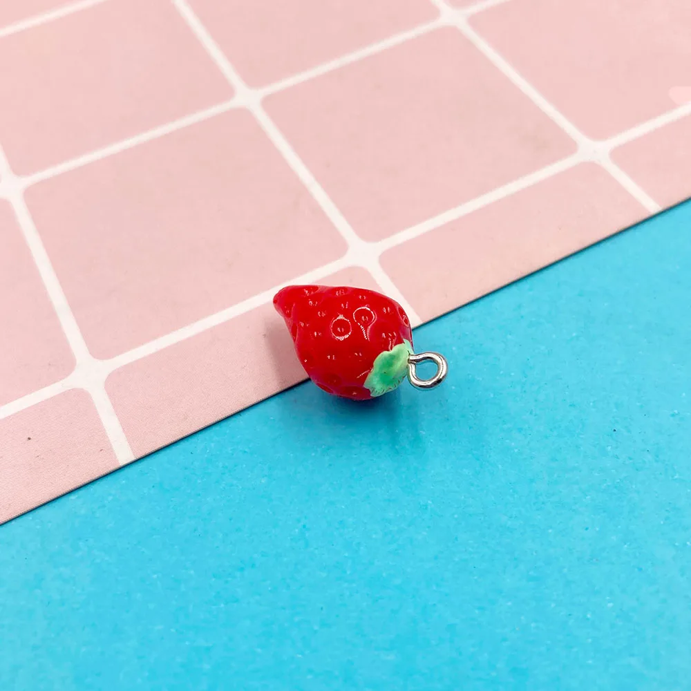 10Pcs Miniature 3D Fruits Resin Cabochon Kawaii Simulation Apple Strawberry Lemon DIY Scrapbooking Jewelry Charms Accessories 