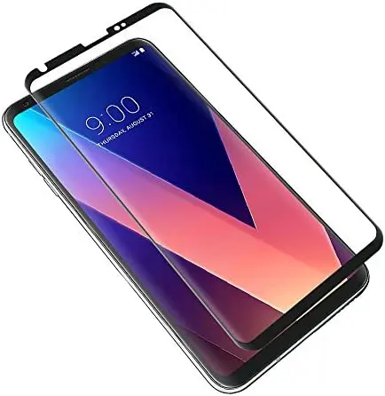 L-G V30 Tempered Glass Screen Protector - (2-Pack) HD Full Coverage Curved Silk Print Protector