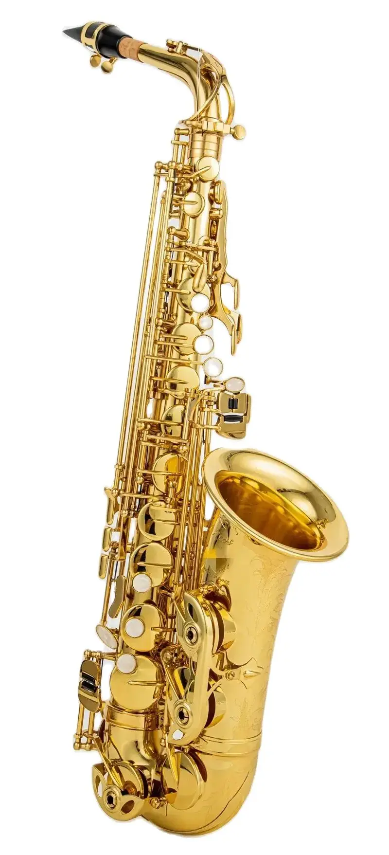 

Французский саксофон Alto Eb Tune, Новое поступление, латунный золотой лаковый музыкальный инструмент, E-flat Sax с фотоаксессуарами
