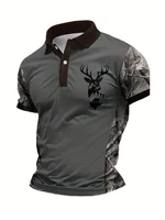 La nouvelle chemise POLO à manches courtes pour hommes pour l'été 2025 présente une impression de motifs 3D décontractés à la mode et respirants. 6