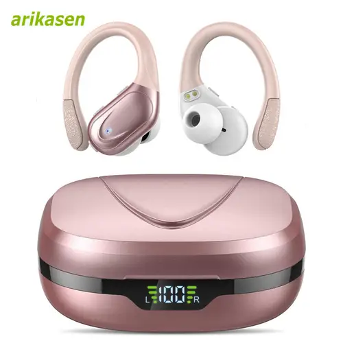 Wireless Earbuds Sport Bluetooth 5.3 Headphones with Noise Cancelling Mic 75H HiFi Stereo Over Ear Bud LED Display USB-C IPX6 - Image 8