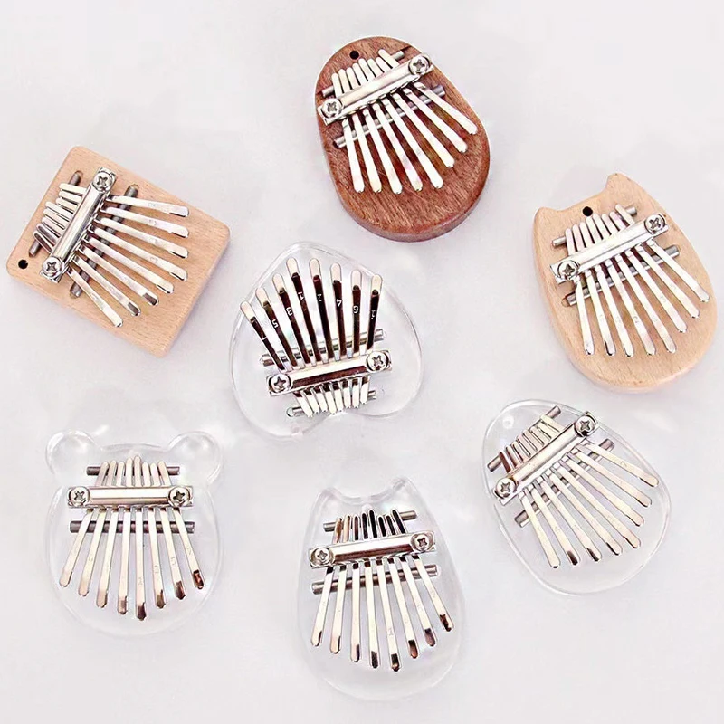 Mini Thumb Piano Musical Toys 8 Tones Portable Beginner Acrylic Finger Piano Practice Instrument for Children Adult Music Lover 4