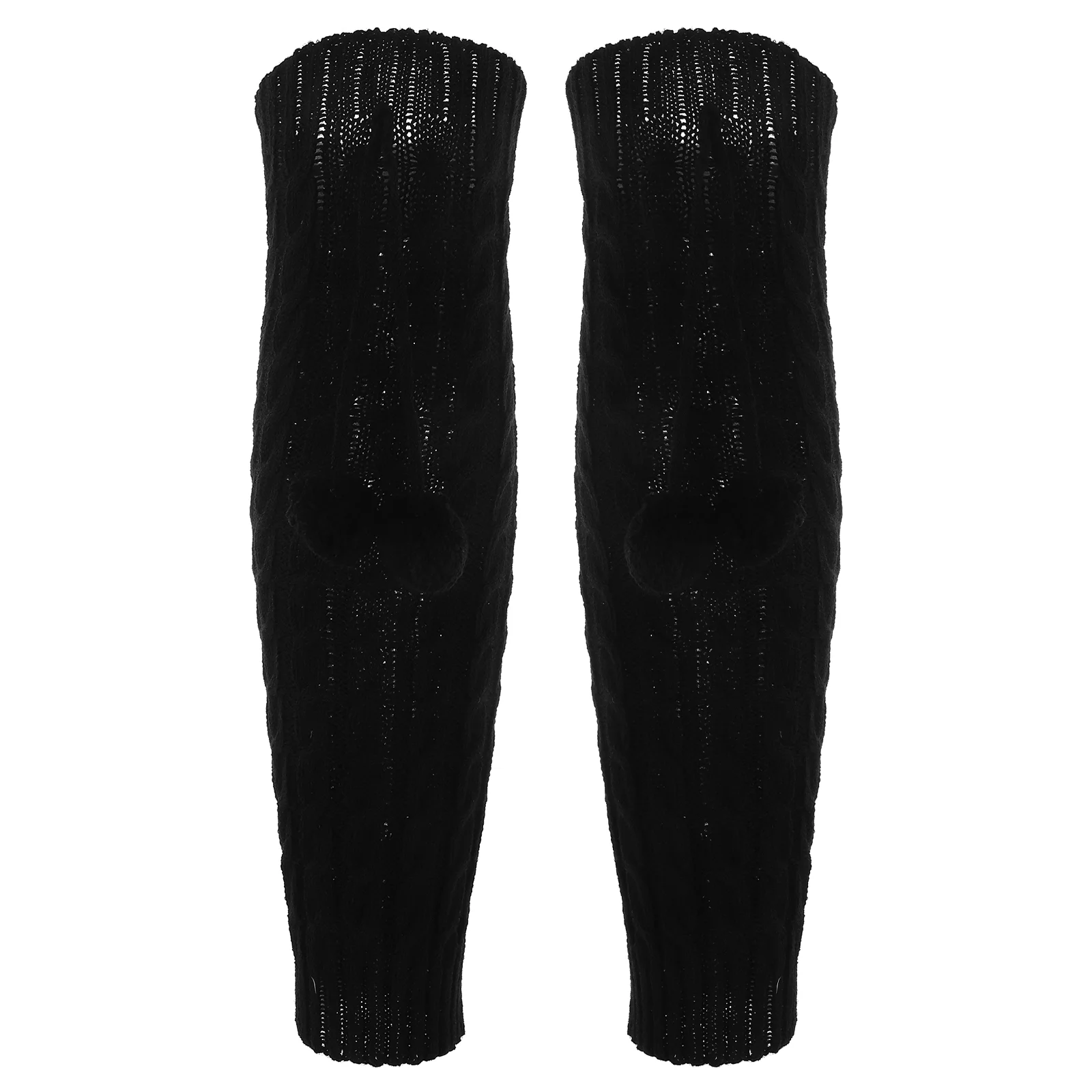 

Cable Knit Leg Warmers Knitted: Crochet Long Socks Winter Leggings Knitted Warm Thigh High Socks 1 Pair Black