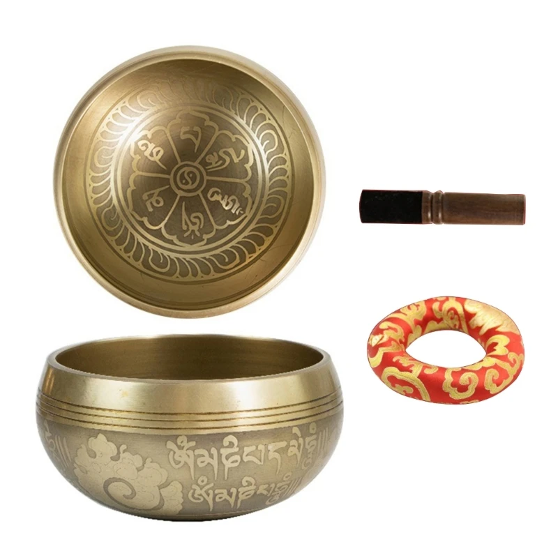 

Tibetan Singing Bowl Set Chakra-Healing in Nepal for Meditation DXAF