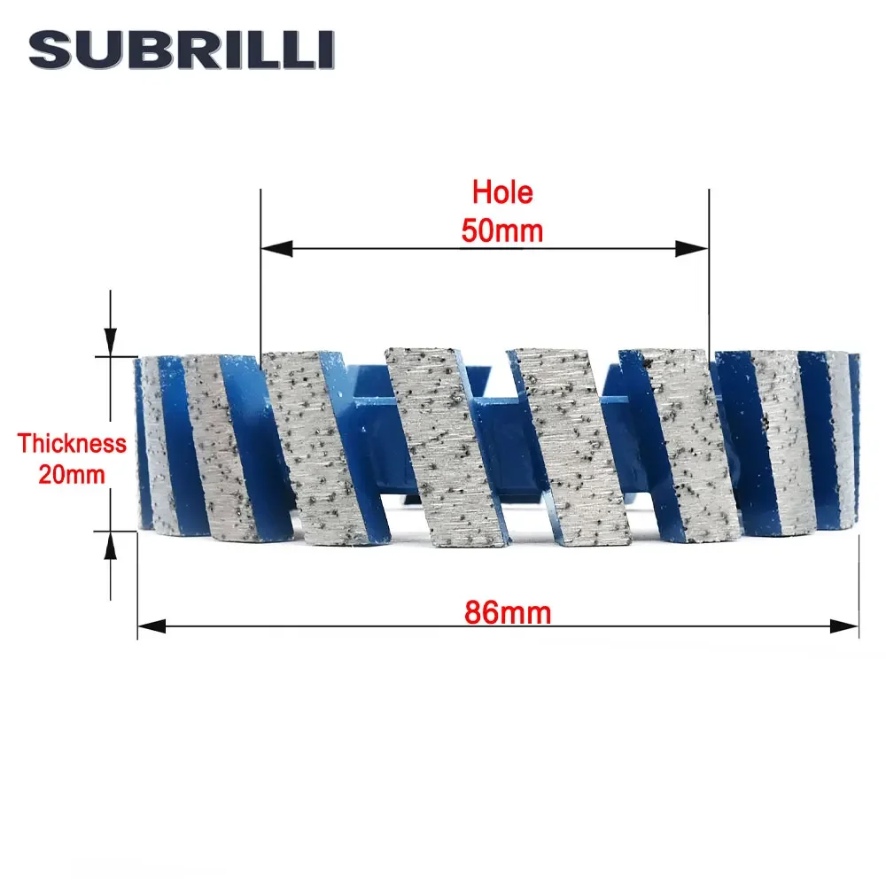 SUBRILLI 86mm CNC Grinding Wheel Diamond Sintering Segmented For Router Machine Calibrating Wheel Stone Granite Marble Profiling