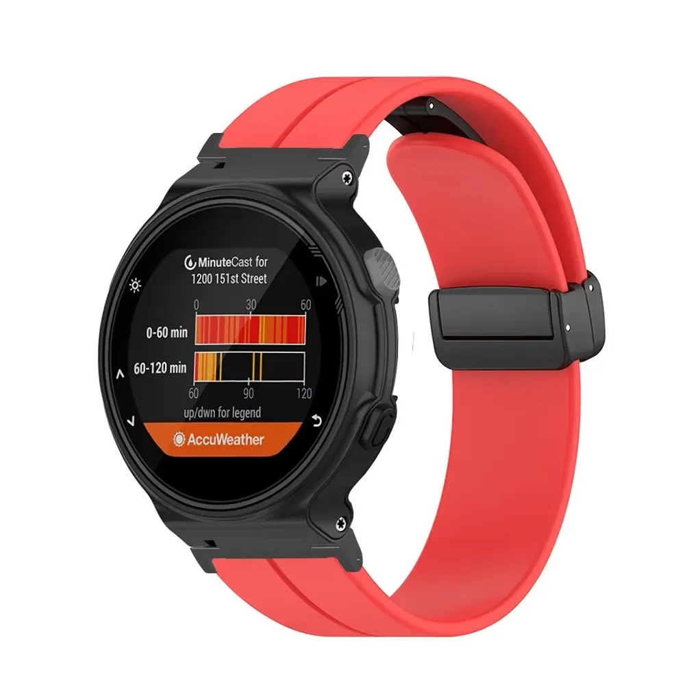 Stylish Magnetic Folding Buckle Silicone Watch Strap Replacement