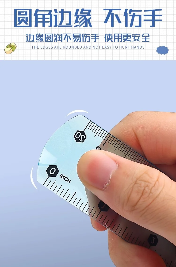 Transparent Folding Ruler - Soft Ruler for Primary School Students 152030 cm