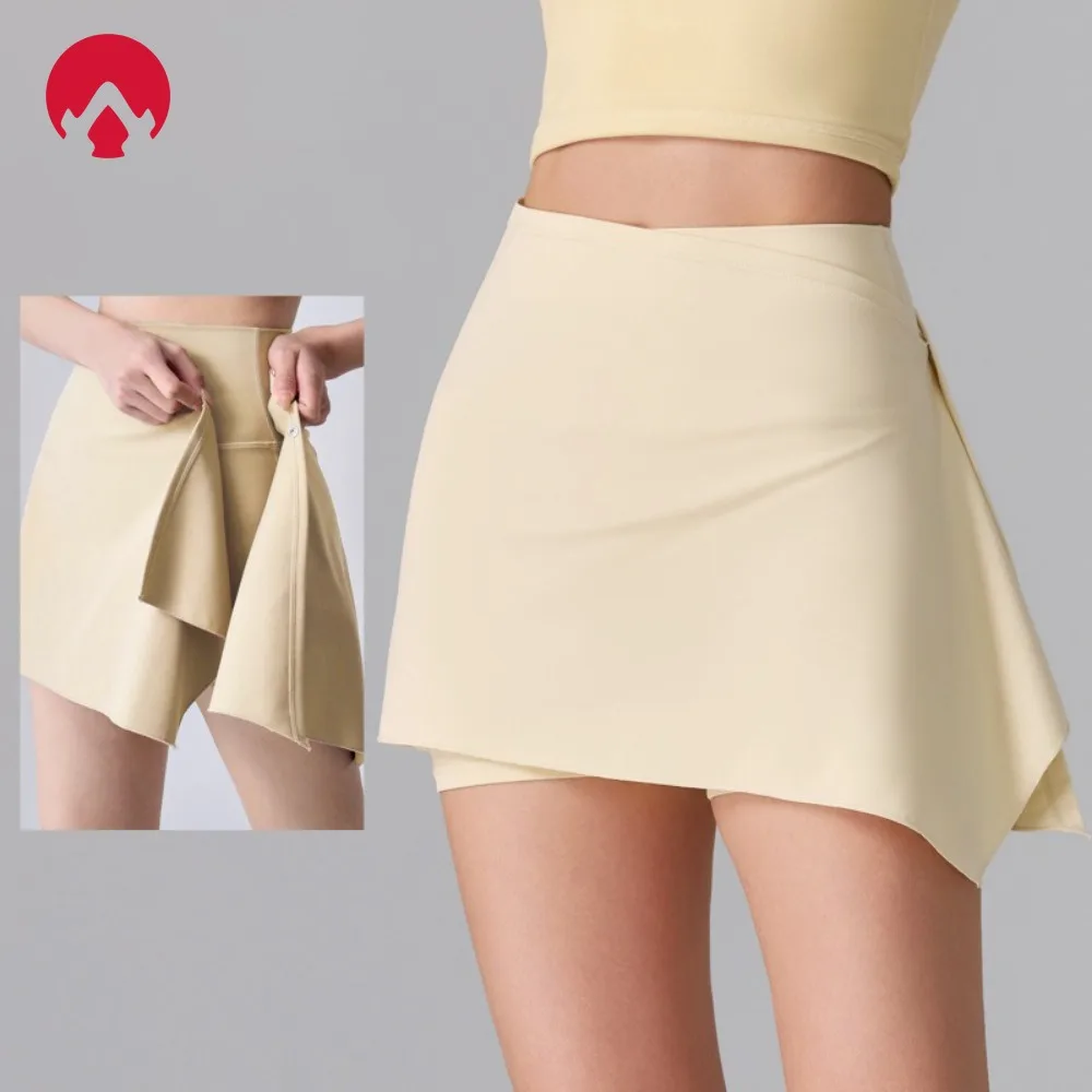 Women's 2-in-1 Anti-Sheer Sports Skort – Running Workout Tennis Badminton Pilates Yoga Shorts Skirt for Spring Summer Activewear