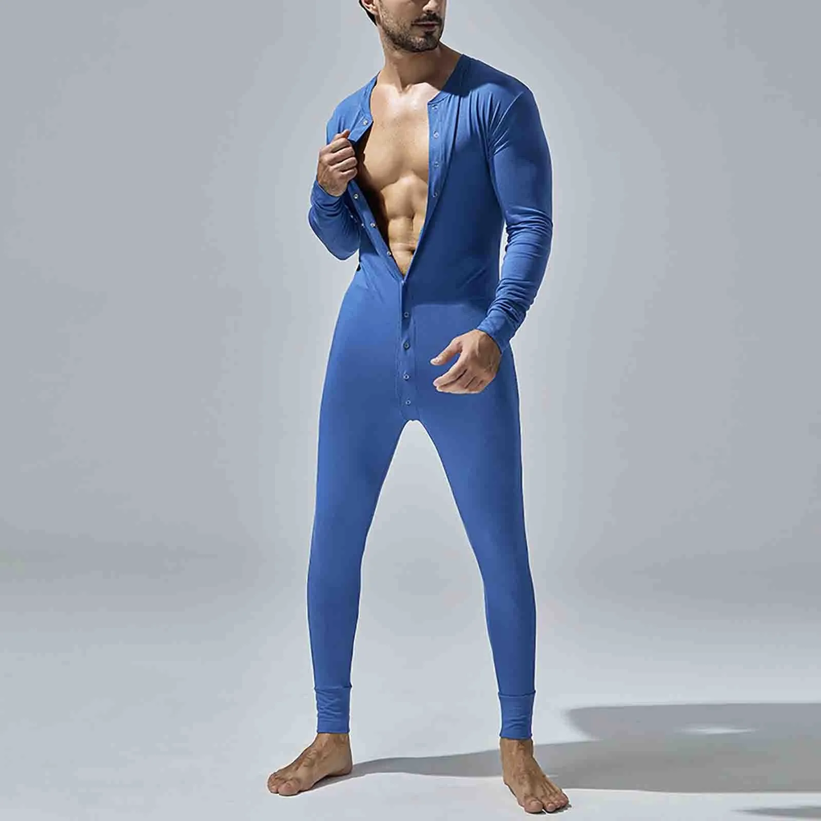 Men Bodysuits Jumpsuits Lingerie Single Breasted Onesie