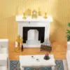 Miniature Bonfire Black Metal Firewood Rack Model For Dollhouse Fireplace Scene Decoration Accessories 4