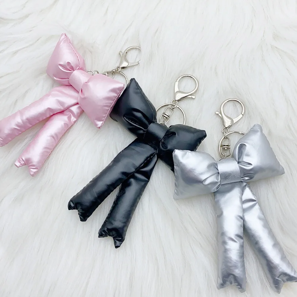 Korea Fashion Big Bow Keychain Cotton Filling Bowknot Key Chains for Women Y2K Bag Pendant Girlfriend Kpop Jewelry Gifts