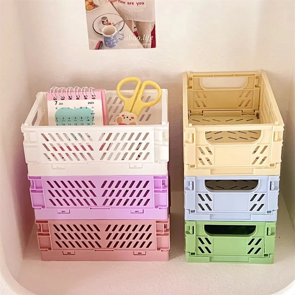6 Color Organizing Storage Baskets Case Folding Student Desktop Basket Tape Stationery Plastic Foldable Container Storage Box 3 6 Color Organizing Storage Baskets Case Folding Student Desktop Basket Tape Stationery Plastic Foldable Container Storage Box 3