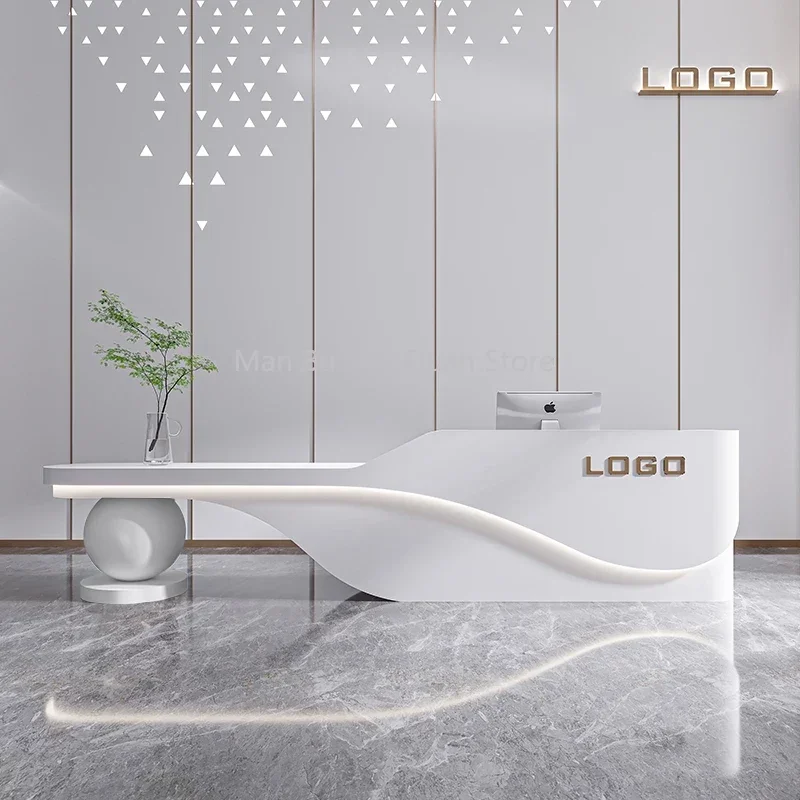 

Simple Modern High-end Desk Hotel Front Reception Desk Bar Counter Register Table European Mostrador NegocioFurniture Luxury