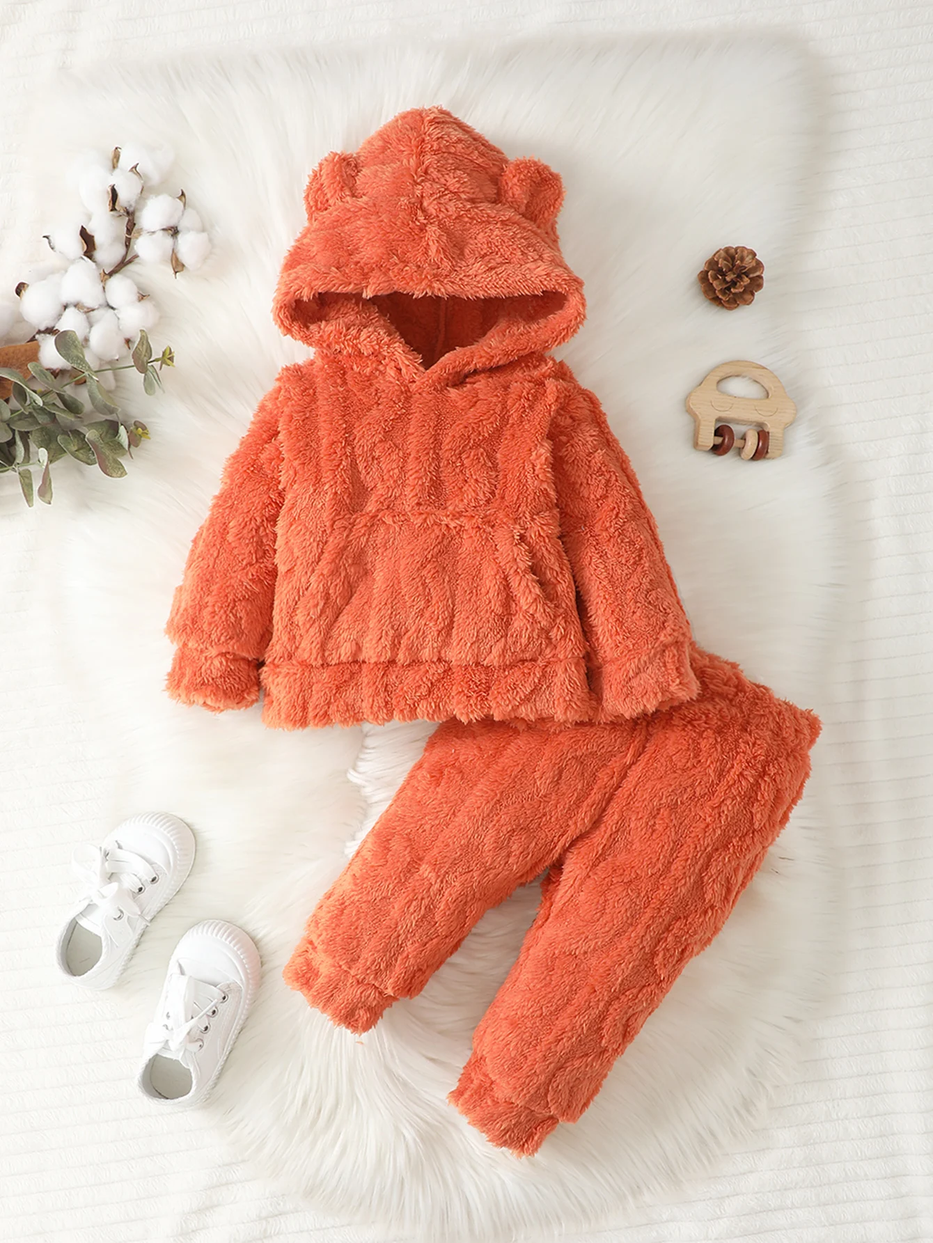 Baby Bear Ear Hoodie & Pants Set 1