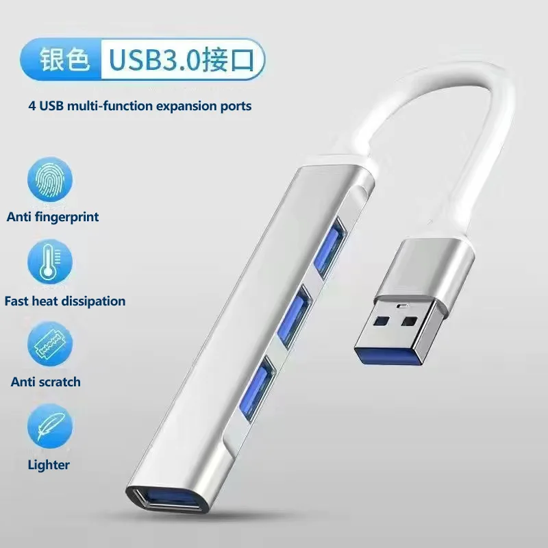 

UCAOYI USB Hub Extensions 4 Port Type C 3.0 Hub USB Splitter High Speed OTG Adapter Portable For PC Computer Macbook Pro Air