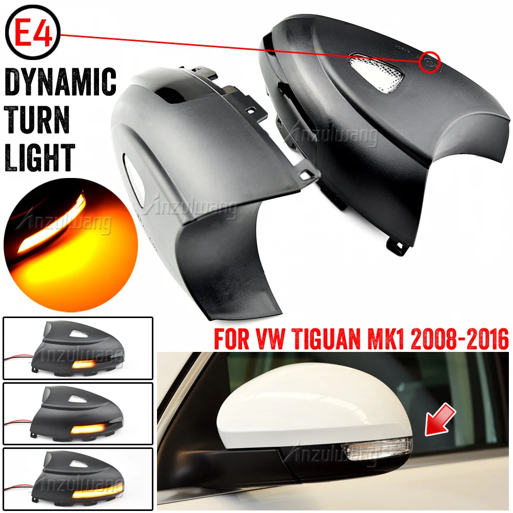 

2pcs LED Dynamic Turn Signal Light For VW Tiguan MK1 5n Sharan 7n Side Rearview Mirror Blinker Sequential Indicator