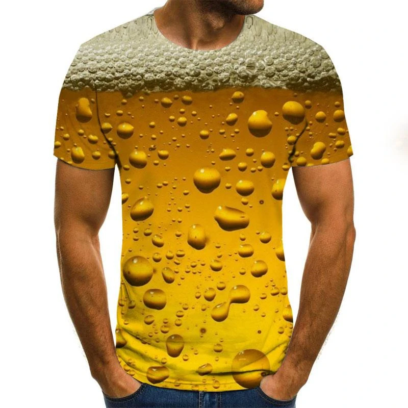 

mens wear 3D beer printed T-shirt It's Time Letter fun novelty T-shirt men short sleeve shirt clothing for men and women.