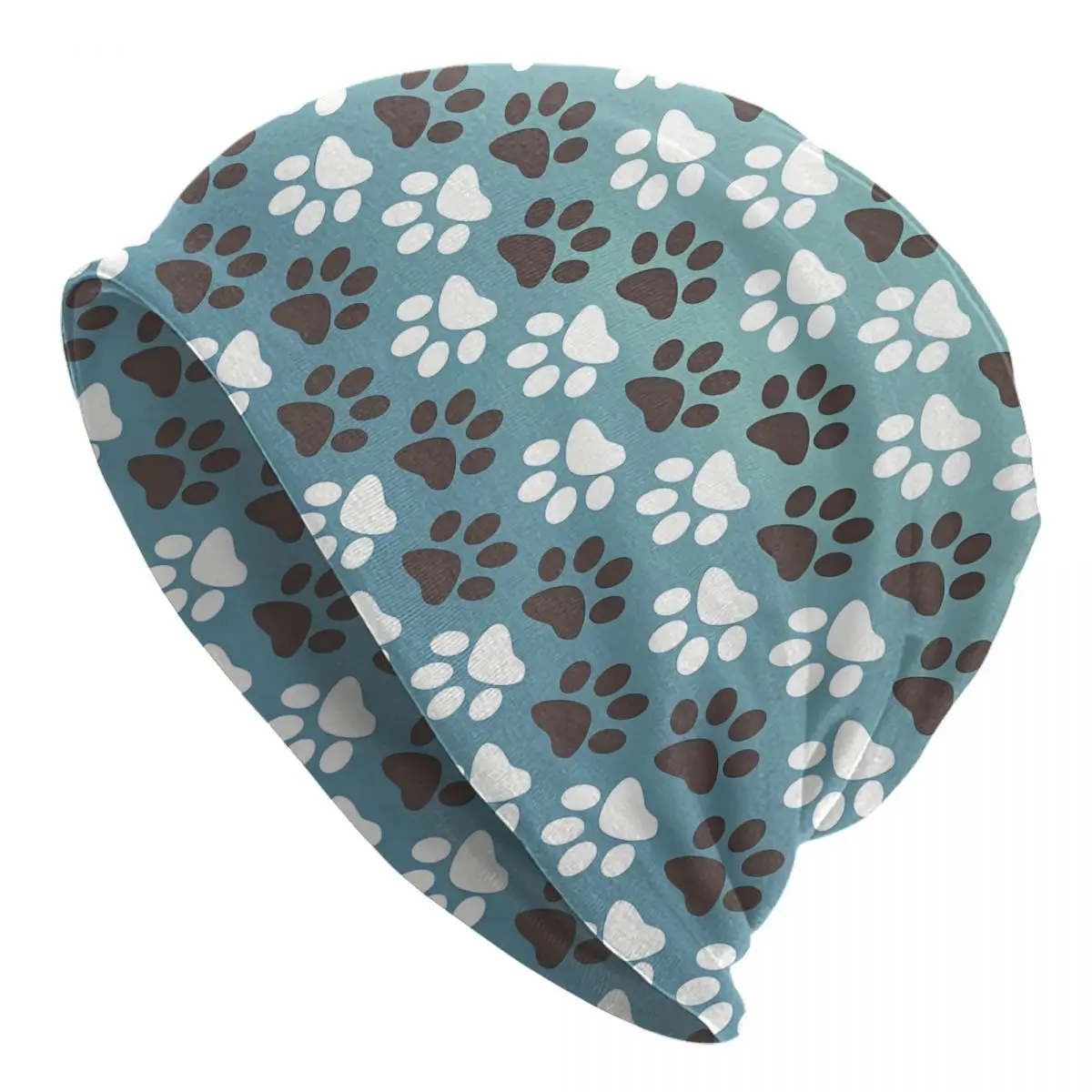 

Bonnet Hats Men Women's Thin Skullies Beanies Hat Paw Print Autumn Spring Warm Cap Street Caps
