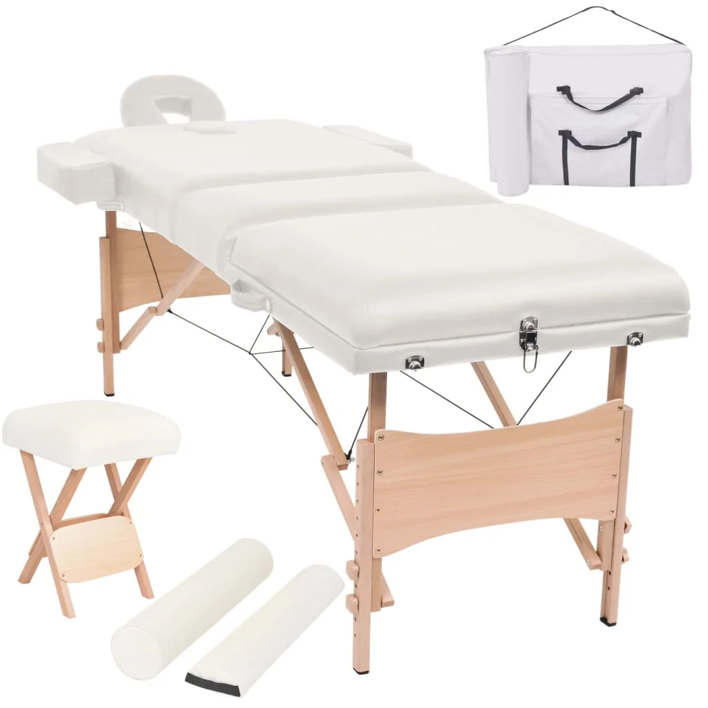 FoldablemassageTableand10cmThicknessWhiteportablemassageTableErgonomicFolding