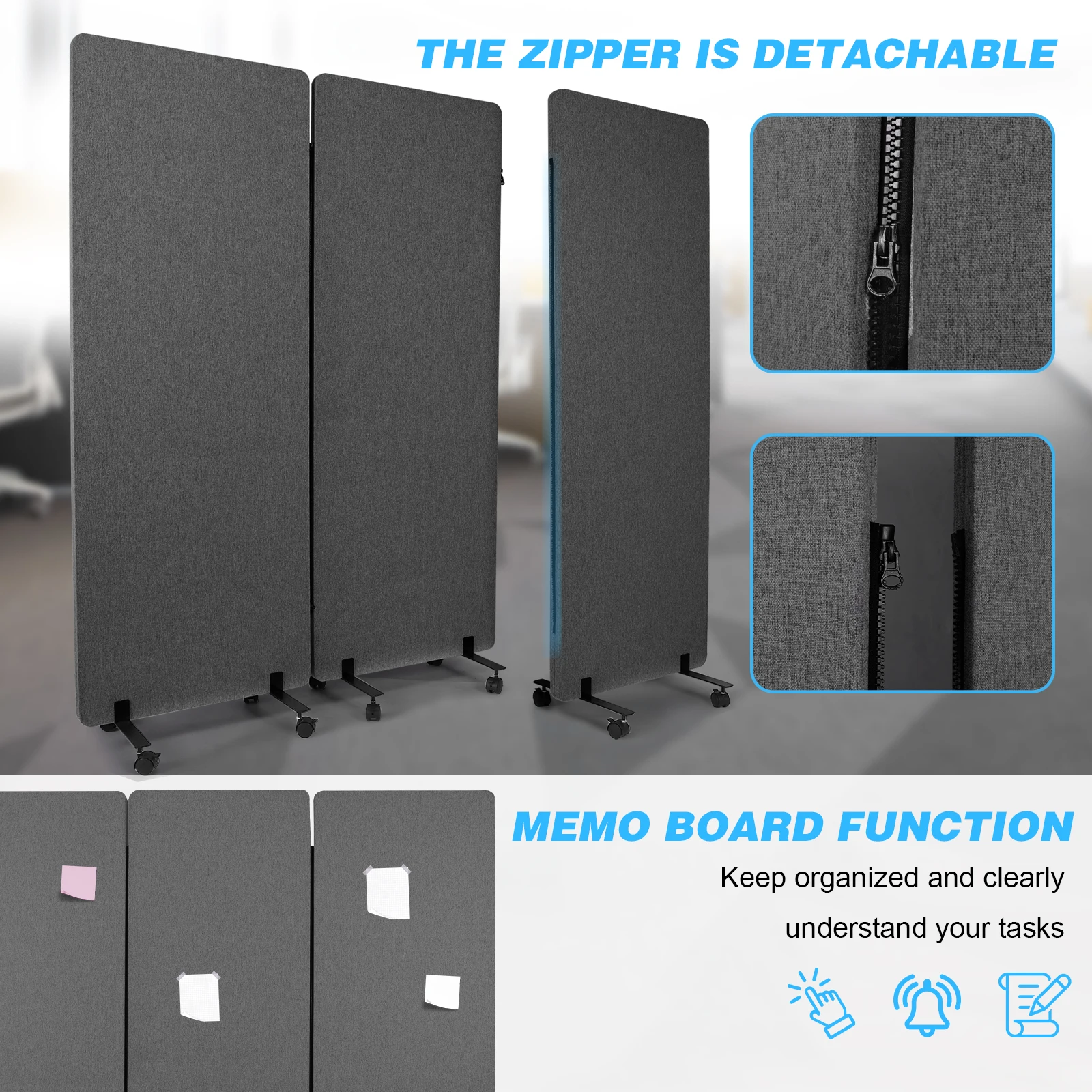 3 Panels Freestanding Partition Room Dividers Folding Room Divider Folding Privacy Screens for Office Room Restaurant Hospital