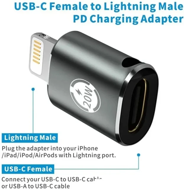 Usb C Female Lightning Male Adapter Iphone  Lightning Usb Type C Converter  - Usb - Aliexpress